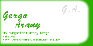 gergo arany business card